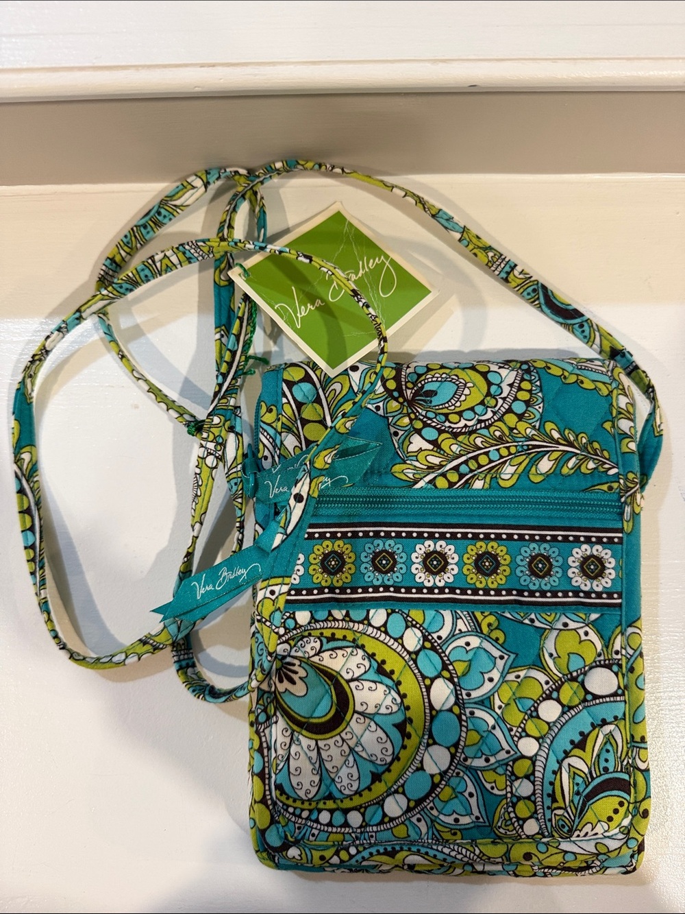Vera Bradley Teal Paisley Peacock Crossbody Purse NWT